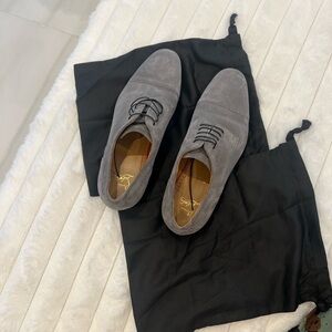 Men's Gray Christian Louboutin Suede Dress Shoes 42 /9